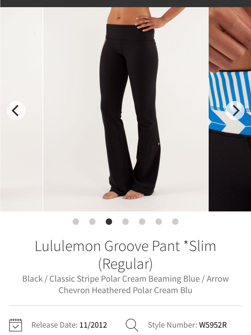 lululemon athletica Black Reversible Groove Pant Slim